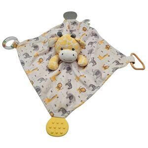 Modern Baby Giraffe Snuggle Security Blanket Blankie Lovey Teether Rattle